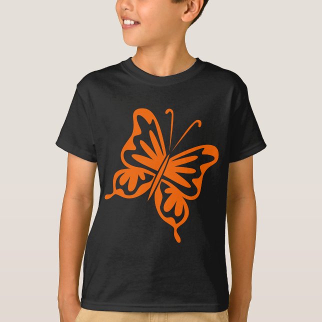 Camiseta Mariposa retro - Naranja (Anverso)