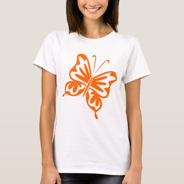 Camiseta Mariposa retro - Naranja (Anverso)