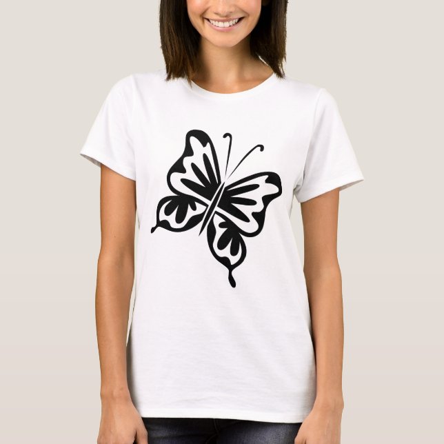 Camiseta Mariposa retro - Negro (Anverso)