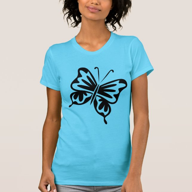Camiseta Mariposa retro - Negro (Anverso)
