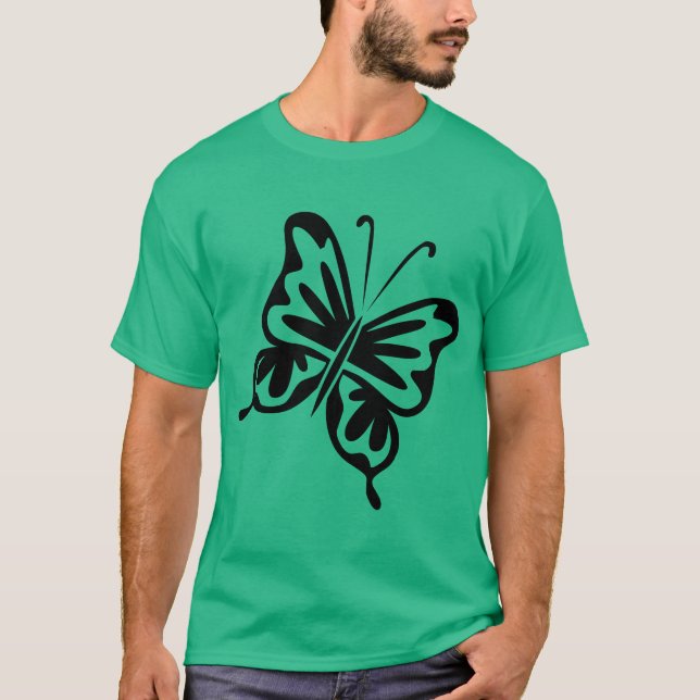 Camiseta Mariposa retro - Negro (Anverso)