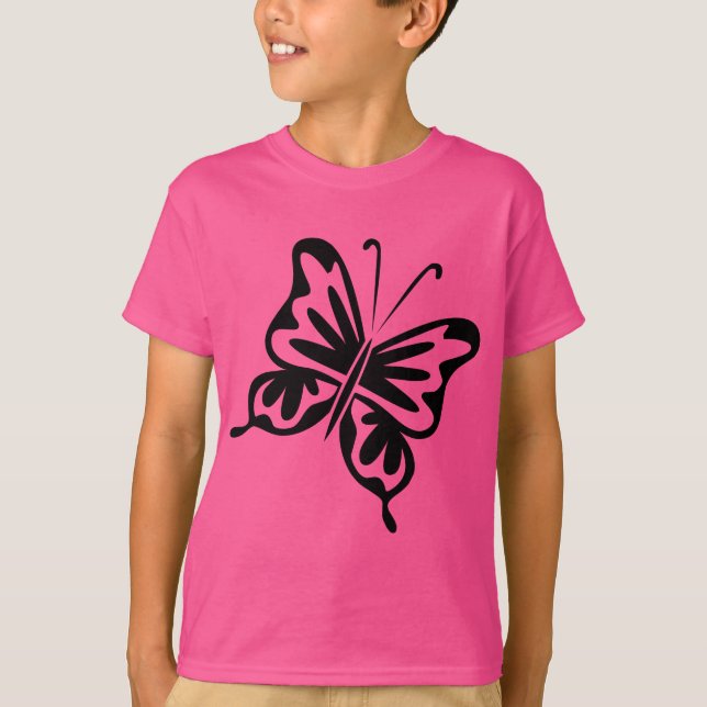 Camiseta Mariposa retro - Negro (Anverso)