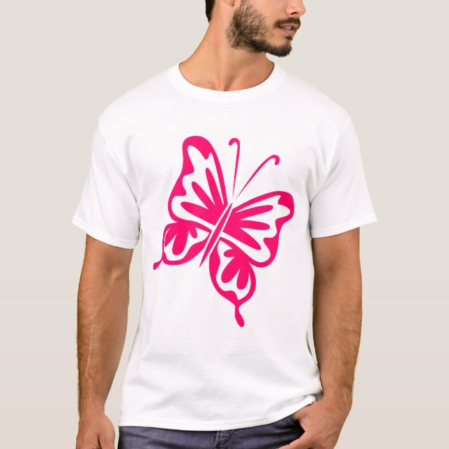 Camiseta Mariposa retro - Rojo neón (Anverso)