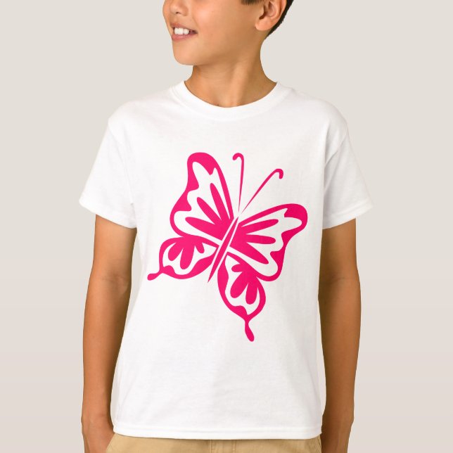 Camiseta Mariposa retro - Rojo neón (Anverso)