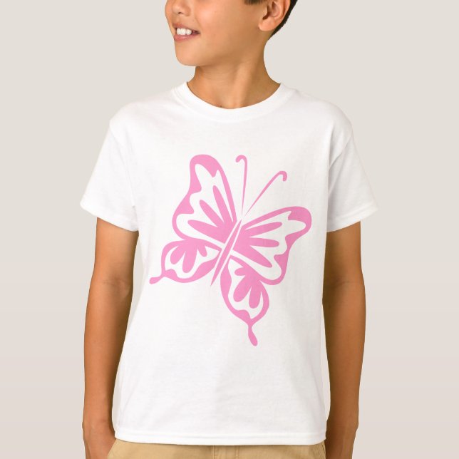 Camiseta Mariposa retro - rosa (Anverso)