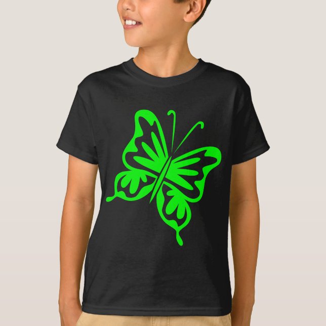 Camiseta Mariposa retro - Verde (Anverso)
