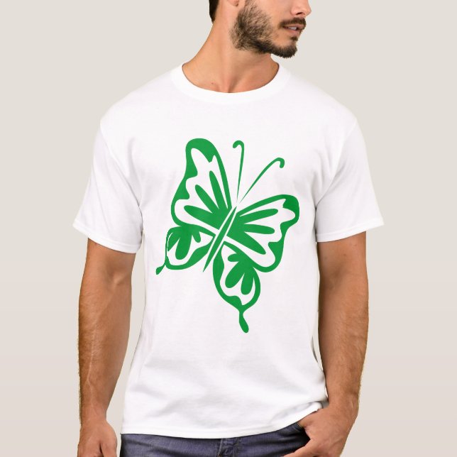Camiseta Mariposa retro - Verde de hierba (Anverso)