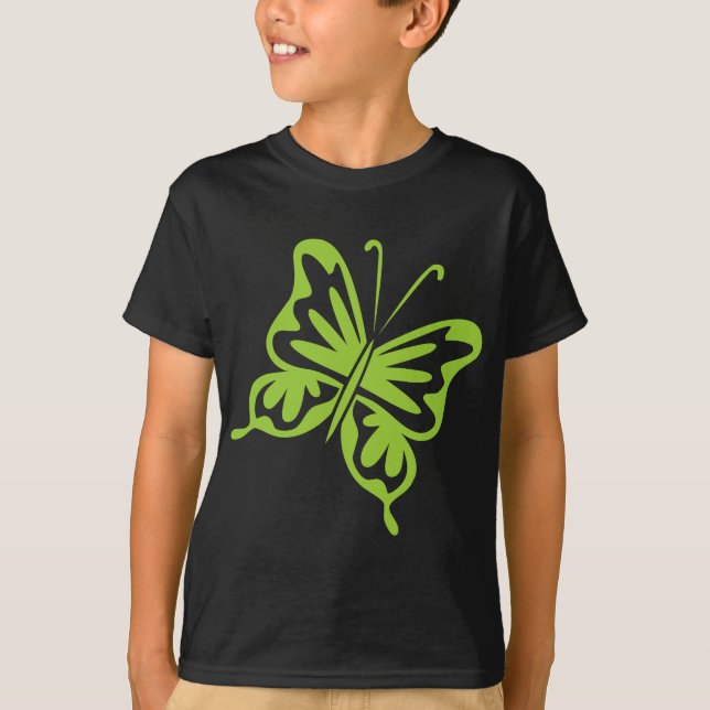 Camiseta Mariposa retro - verde marciano (Anverso)