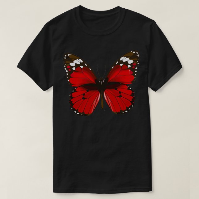 Camiseta Mariposa roja 1 (Diseño del anverso)