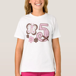 Camiseta Mariposa rosa 5 cumpleaños