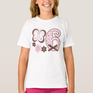 Camiseta Mariposa rosa 6° cumpleaños