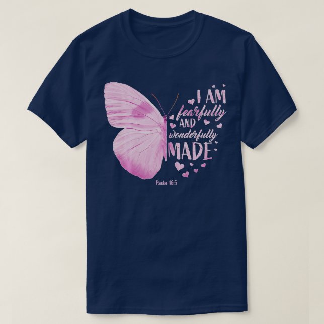 Camiseta Mariposa Rosa Biblia Cristiana Verse Saying Relig (Diseño del anverso)