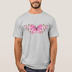 Camiseta Mariposa rosa con Sakura