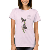 Mariposa Rosa de Ceylon pintada a mano delgada