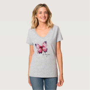 Camiseta Mariposa rosa de esperanza inspiradora