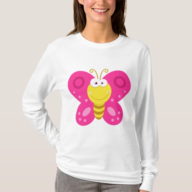 Camiseta Mariposa Rosa Linda (Anverso)