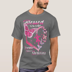 Camiseta Mariposa Rosada Bendecida Por Ser Llamada Cáncer D