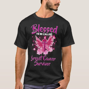 Camiseta Mariposa Rosada Bendecida Por Ser Llamada Cáncer D