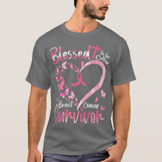 Camiseta Mariposa Rosada Bendecida Por Ser Llamada Cáncer D