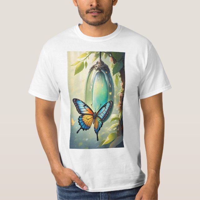 Camiseta Mariposa saliendo de su toma de crisalis (Anverso)