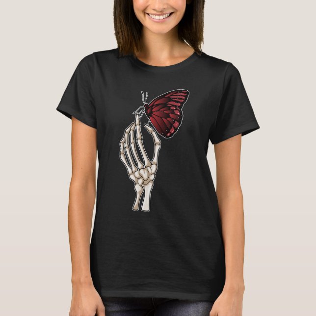 Camiseta Mariposa Skeleton Hand (Anverso)