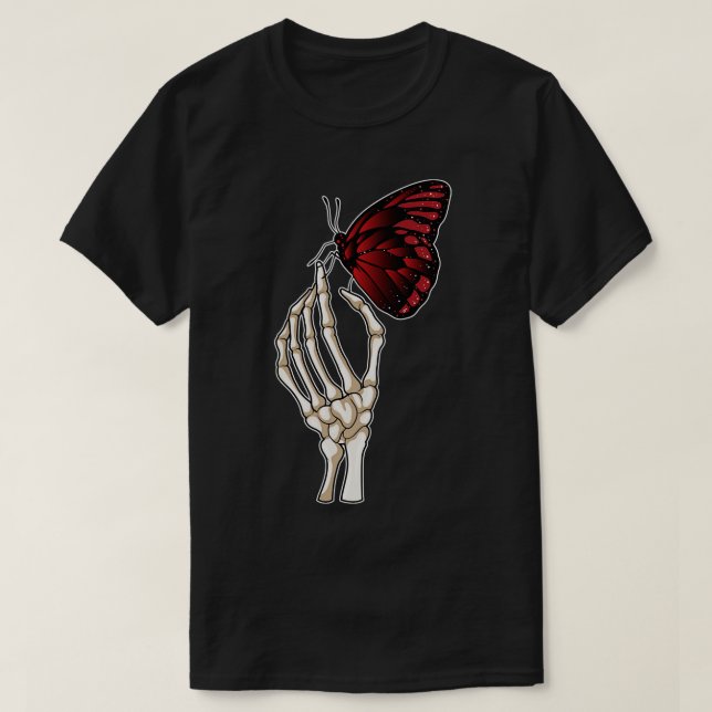 Camiseta Mariposa Skeleton Hand (Diseño del anverso)
