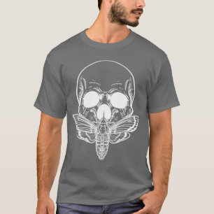 Camiseta Mariposa Skull Punk gótico Moth Rock Skeleton Hor