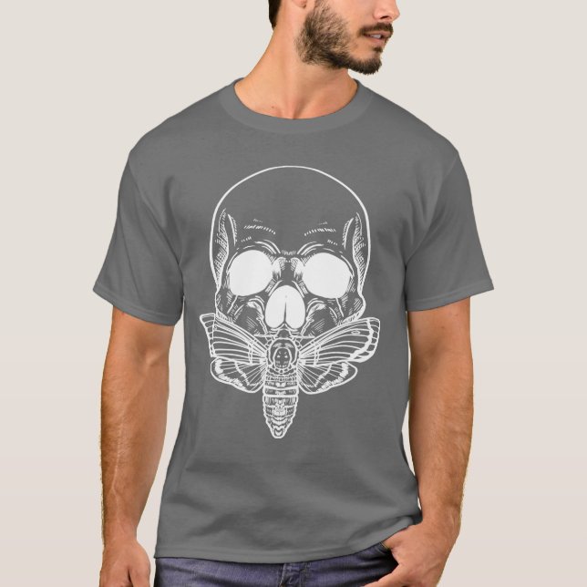 Camiseta Mariposa Skull Punk gótico Moth Rock Skeleton Hor (Anverso)
