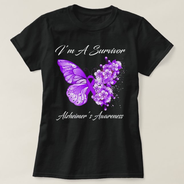 Camiseta Mariposa Soy Sobreviviente De La Conciencia Del Al (Diseño del anverso)