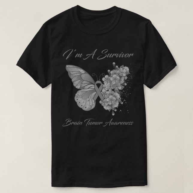 Camiseta Mariposa soy superviviente conciencia de los tumor (Diseño del anverso)