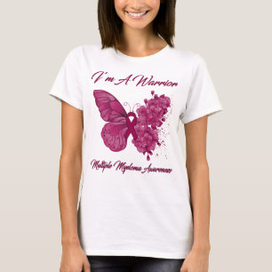 Camiseta Mariposa soy un guerrero con mieloma múltiple conc