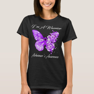 Camiseta Mariposa, Soy Un Guerrero Y Alzheimer.