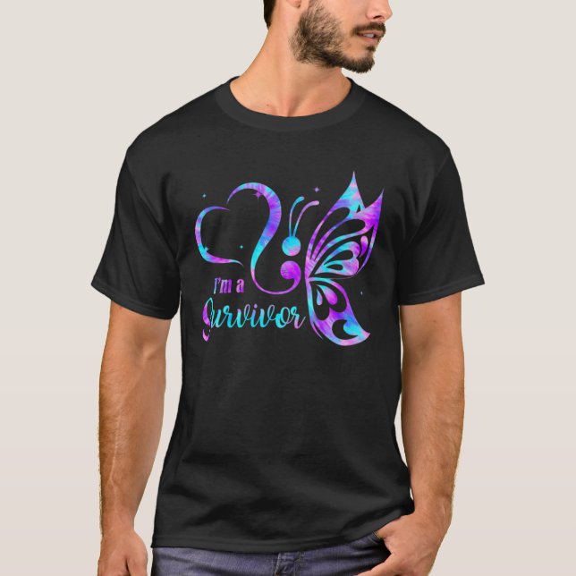 Camiseta Mariposa soy un sobreviviente de la prevención del (Anverso)