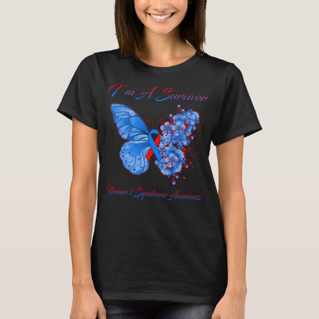 Camiseta Mariposa soy un sobreviviente del síndrome de Noon (Anverso)