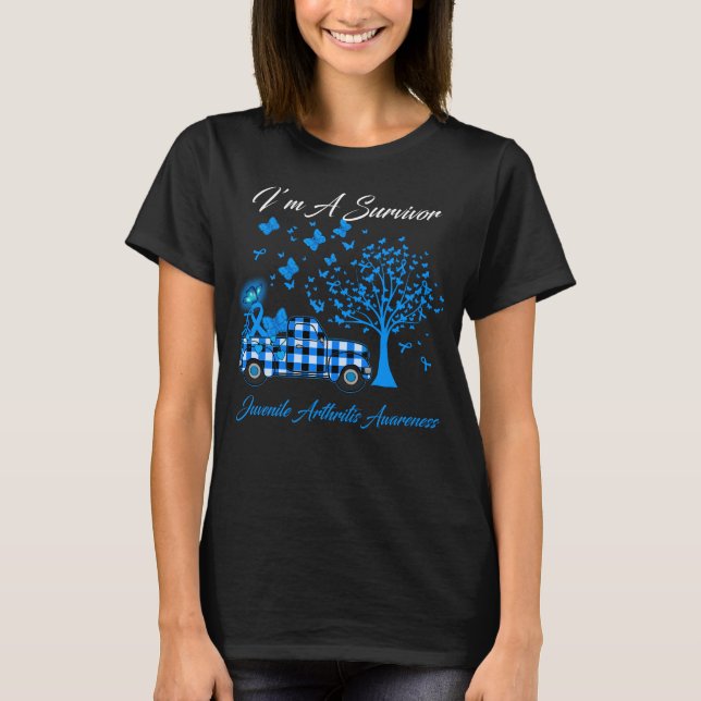 Camiseta Mariposa soy una sobreviviente de la artritis juve (Anverso)
