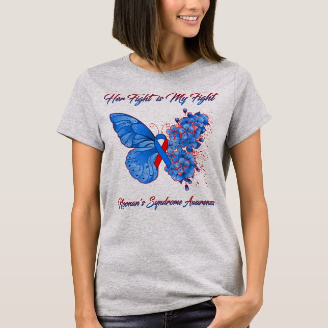 Camiseta Mariposa su lucha es el síndrome de Noonan en mi l (Anverso)