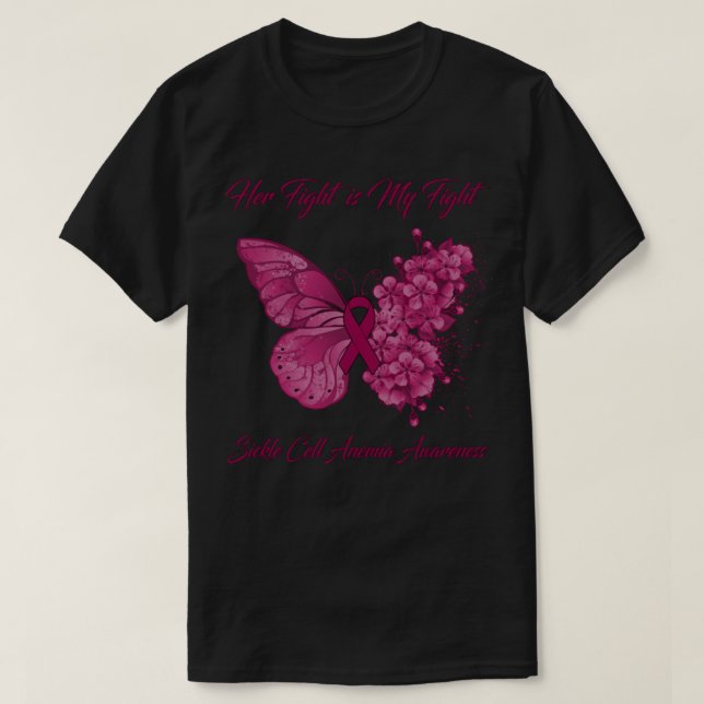 Camiseta Mariposa su lucha es mi anemia falciforme (Diseño del anverso)