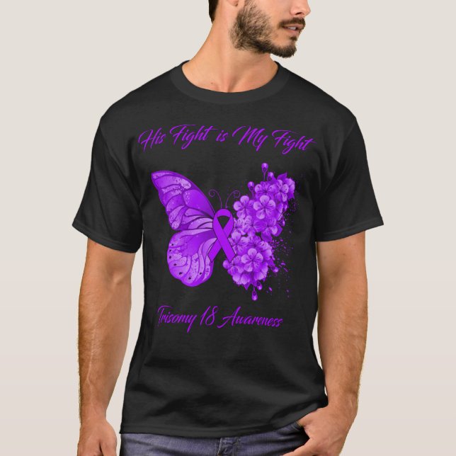 Camiseta Mariposa su lucha es mi lucha de 18 años (Anverso)