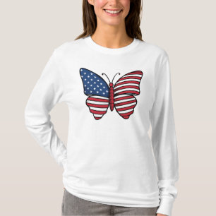 Camiseta Mariposa sublimación bandera EE. UU.-62614