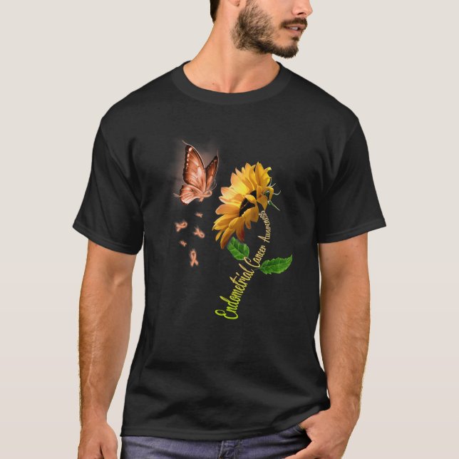 Camiseta Mariposa Sunflower Conciencia sobre el cáncer endo (Anverso)