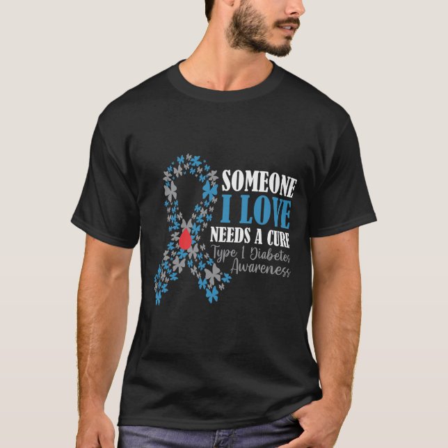 Camiseta Mariposa T1D Sensibilización sobre la diabetes Apo (Anverso)