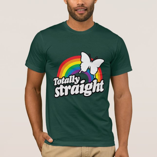 CAMISETA MARIPOSA TOTALMENTE HETERO (Anverso)