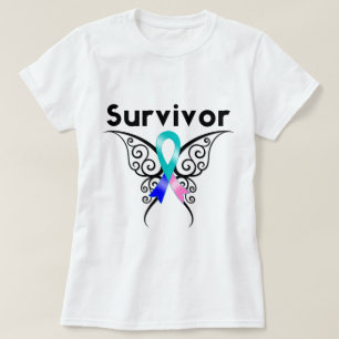 Camiseta Mariposa tribal del superviviente del cáncer de