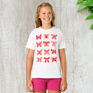 Camiseta Mariposa Tribal Roja Ornamental