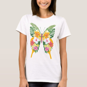Camiseta Mariposa tropical con vibraciones de la isla de la
