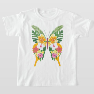 Camiseta Mariposa tropical con vibraciones de la isla de la
