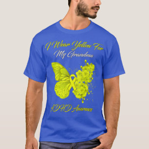 Camiseta Mariposa: Uso Amarillo Para Mi Abuela AdHD Awaran