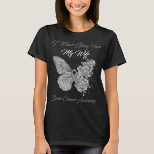 Camiseta Mariposa: Uso Gris Para Mi Esposa, Cáncer De Cereb