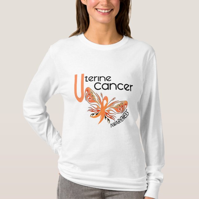Camiseta MARIPOSA uterina 3,1 del cáncer (Anverso)