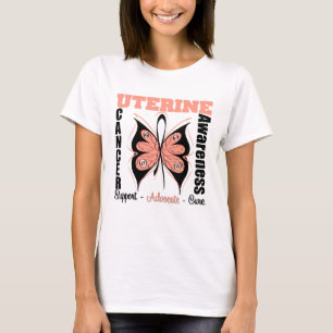 Camiseta Mariposa uterina de la conciencia del cáncer